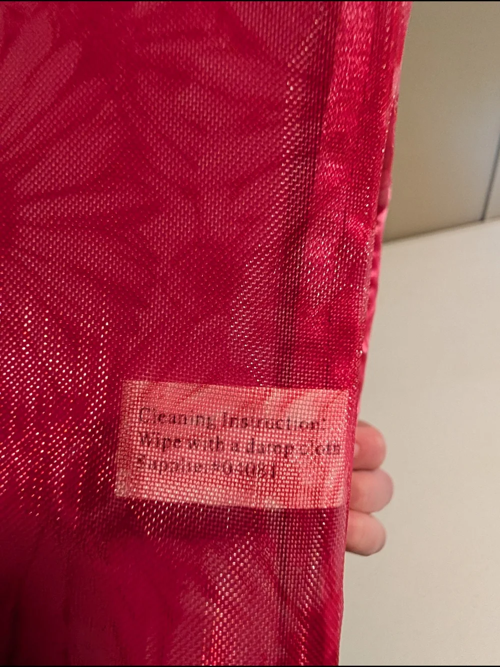 Sheer Pink Organza Gift Bag with Floral Print